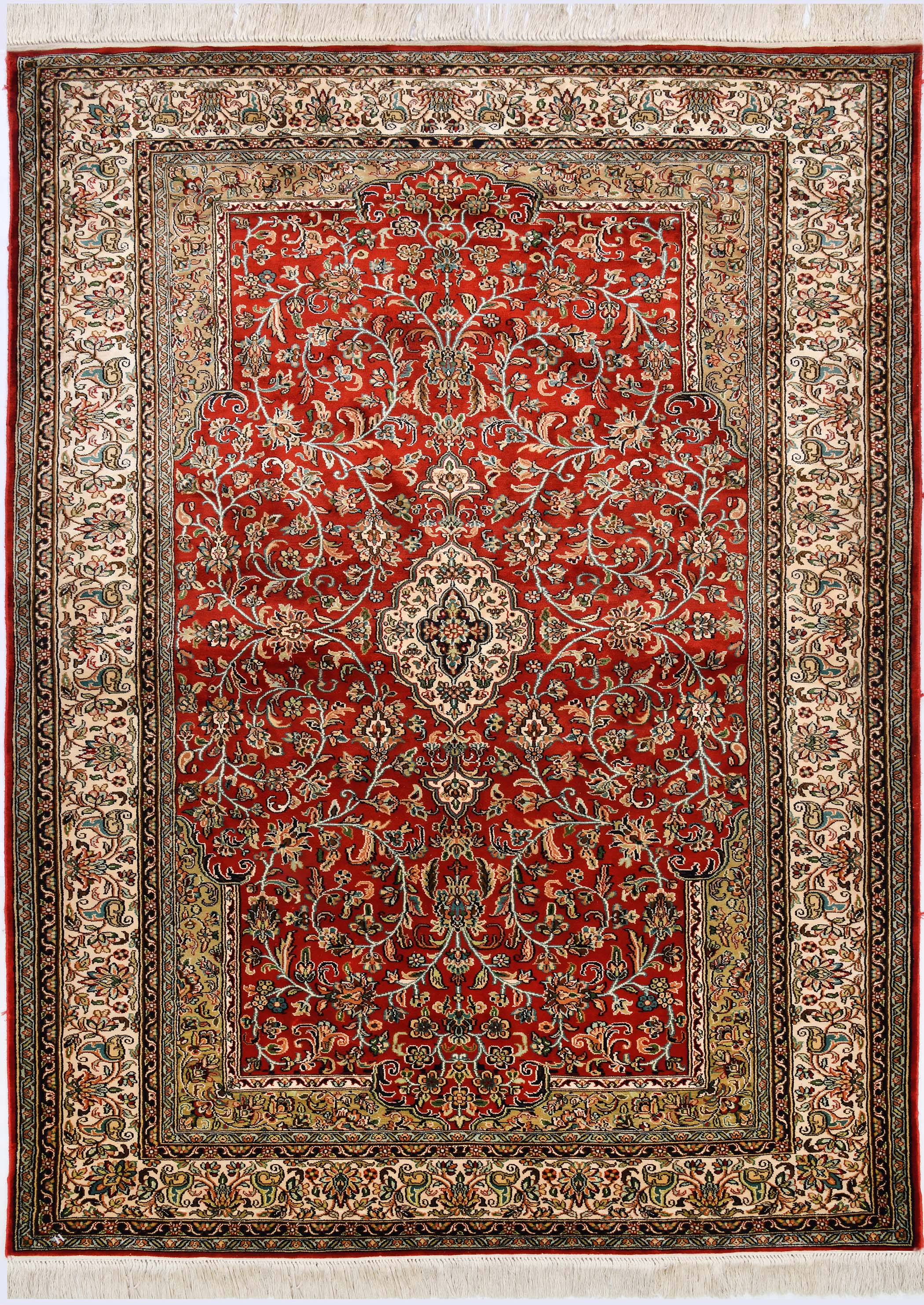 Gulmarg GUL-47 Red Ivory Rug & Hand Knotted|Saraswati Global